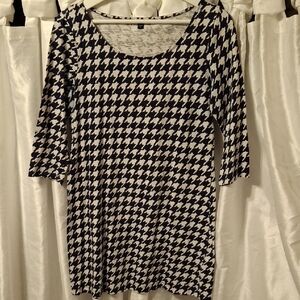 GAP Blue and White Houndstooth Tunic Med